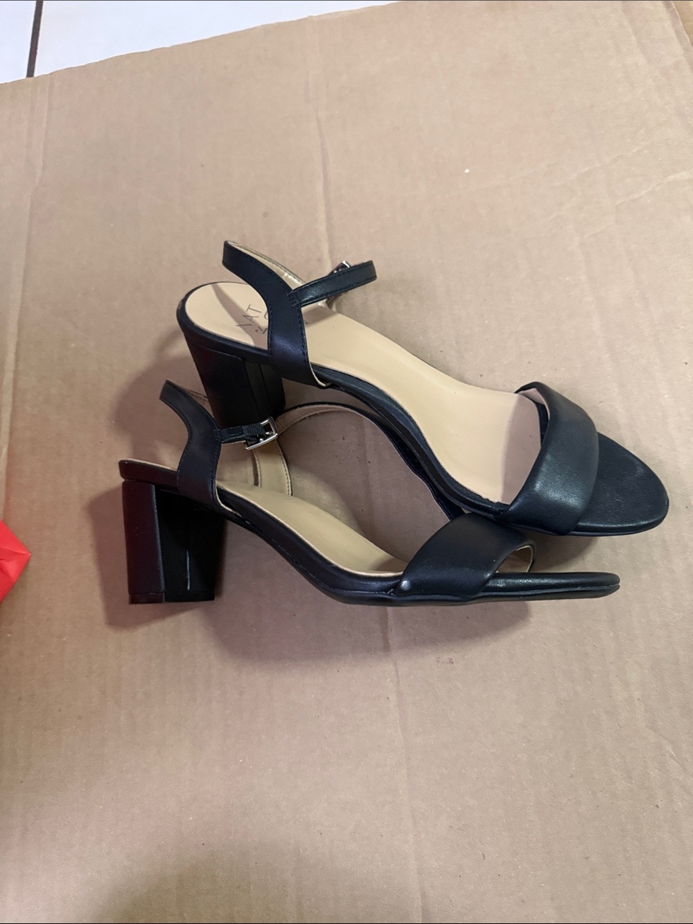 Women's Black Block Heel Slingback Sandals
